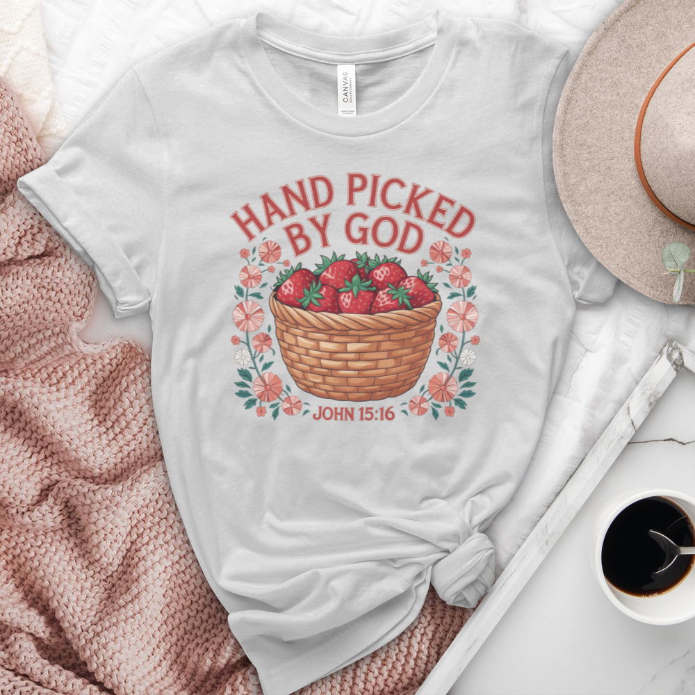 Hand Picked By God Strawberries Heathered Tee
