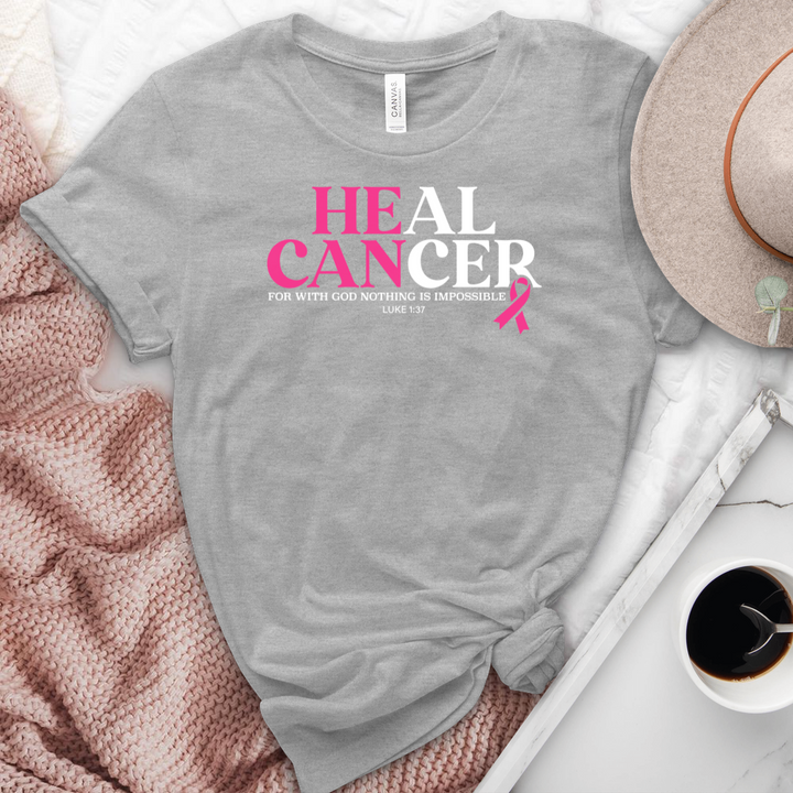 He Can Breast Cancer Awareness Heathered Tee