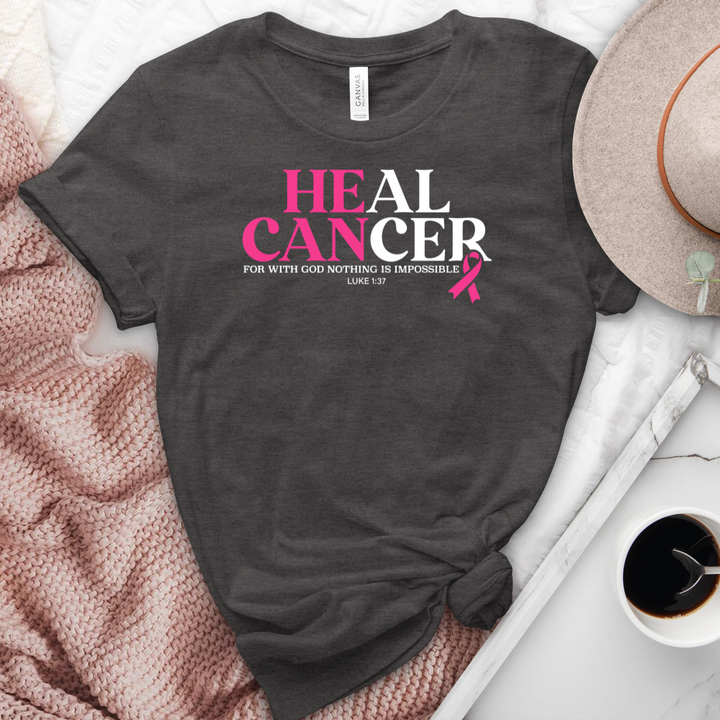 He Can Breast Cancer Awareness Heathered Tee