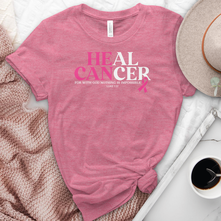 He Can Breast Cancer Awareness Heathered Tee