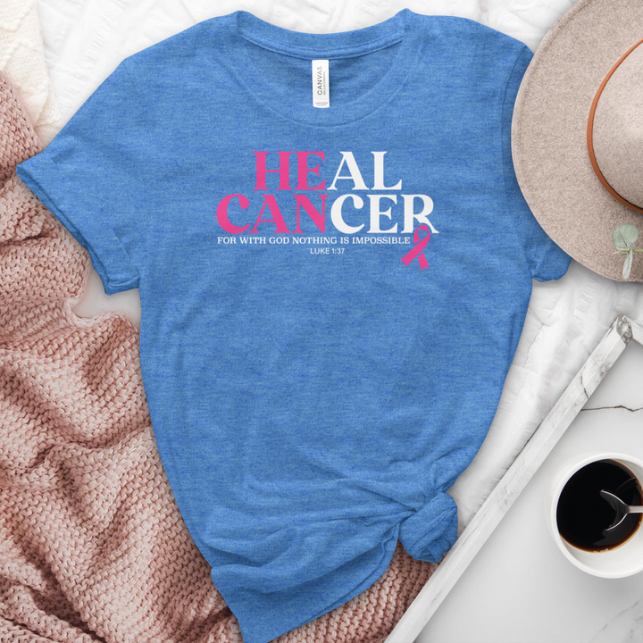 He Can Breast Cancer Awareness Heathered Tee