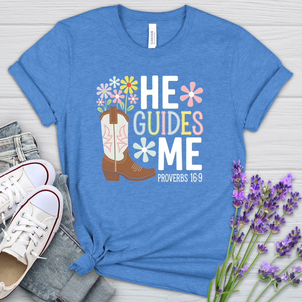 He Guides Me Heathered Tee