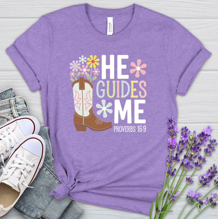 He Guides Me Heathered Tee