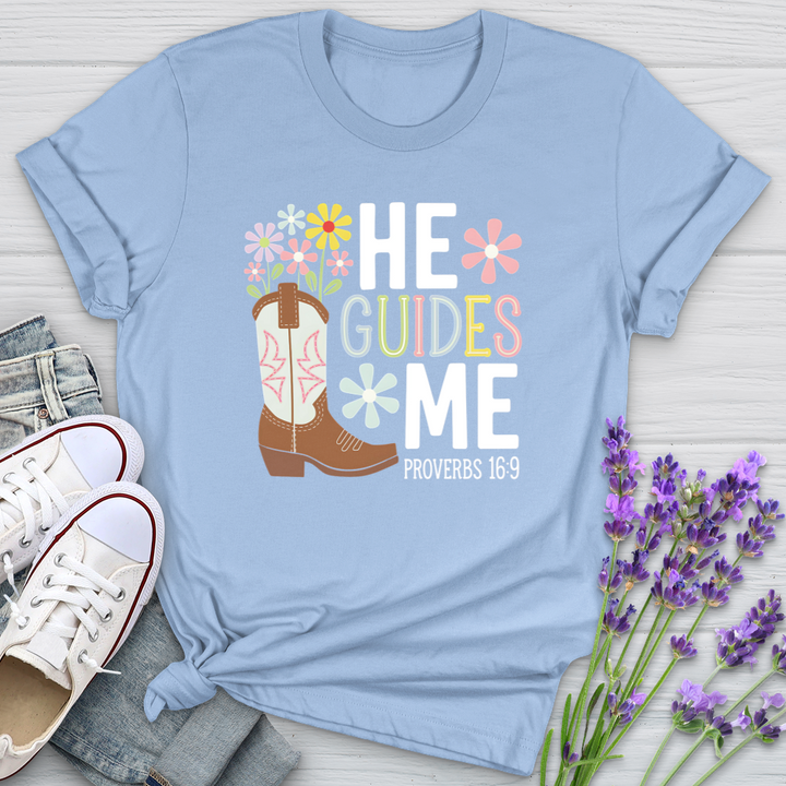 He Guides Me Proverbs 16:9 Softstyle Tee