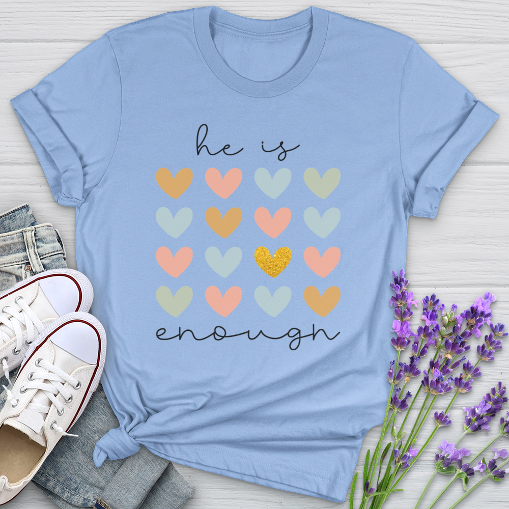 He Is Enough Hearts Softstyle Tee