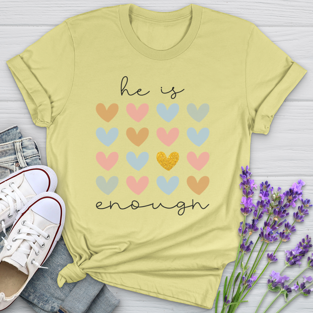 He Is Enough Hearts Softstyle Tee