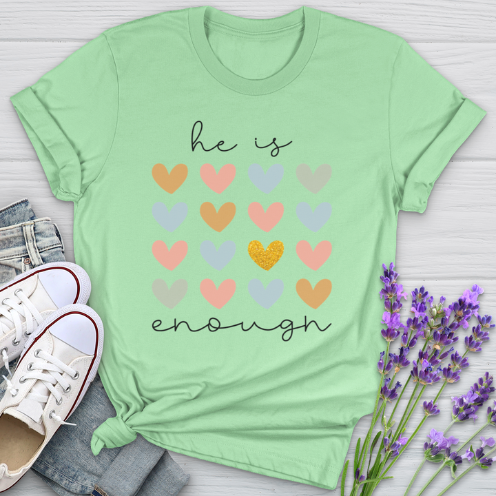 He Is Enough Hearts Softstyle Tee