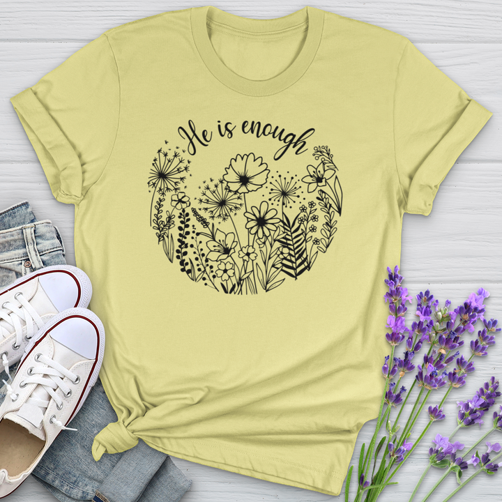 He Is Enough Wildflowers Softstyle Tee