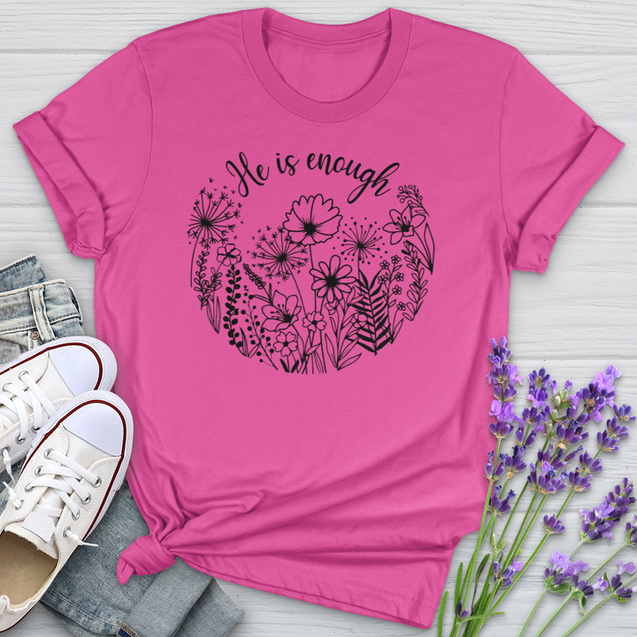 He Is Enough Wildflowers Softstyle Tee