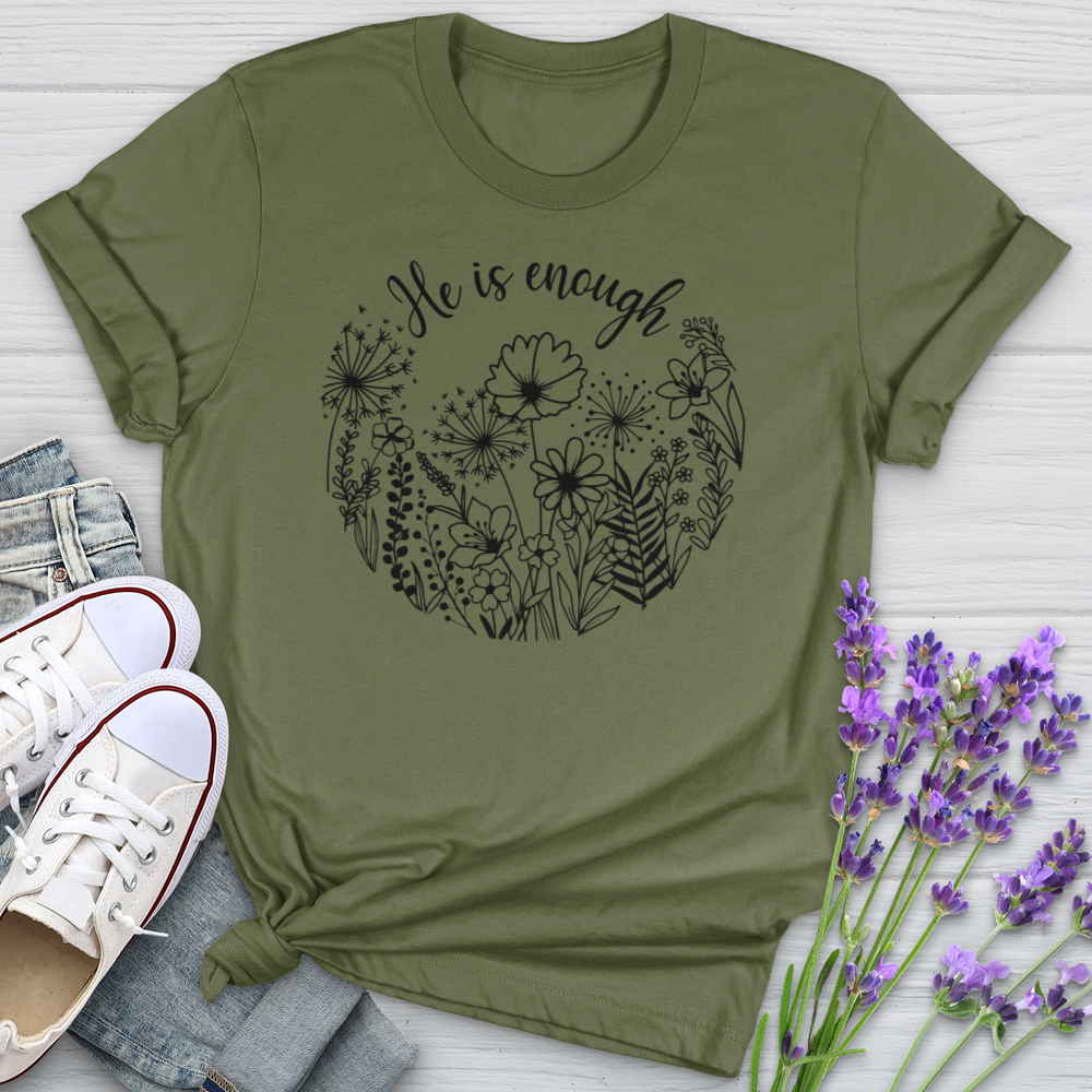 He Is Enough Wildflowers Softstyle Tee