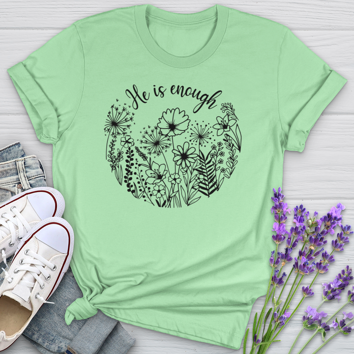 He Is Enough Wildflowers Softstyle Tee