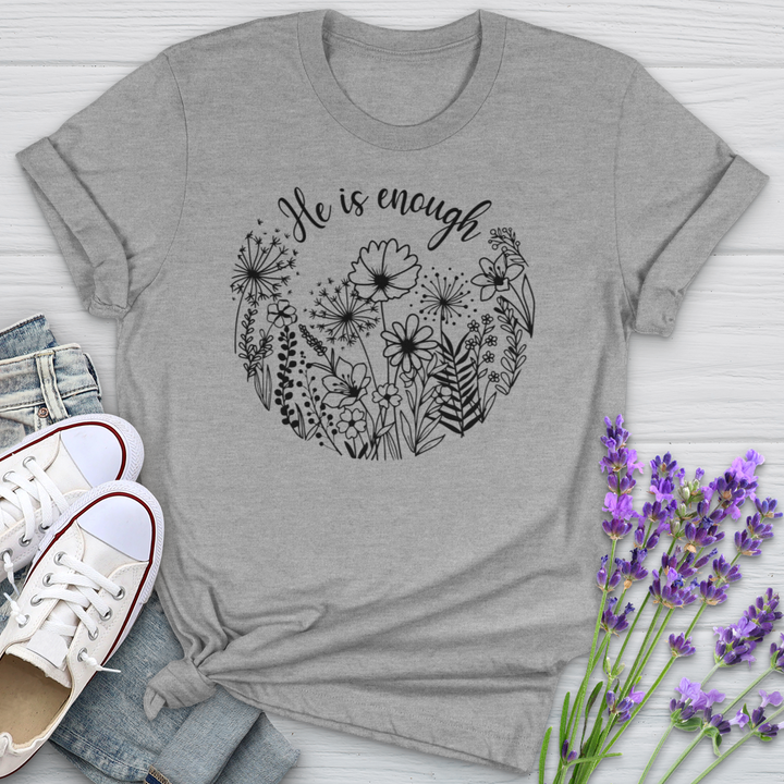 He Is Enough Wildflowers Softstyle Tee