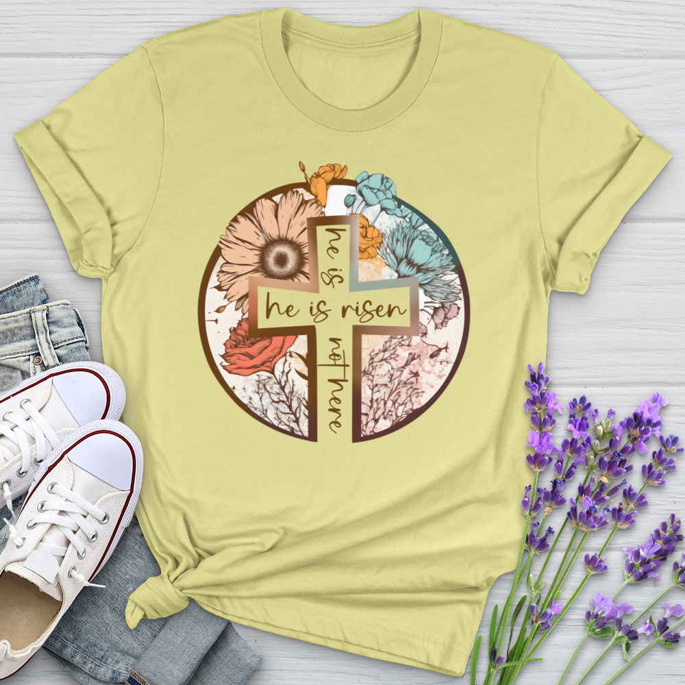 He Is Risen Cross Softstyle Tee