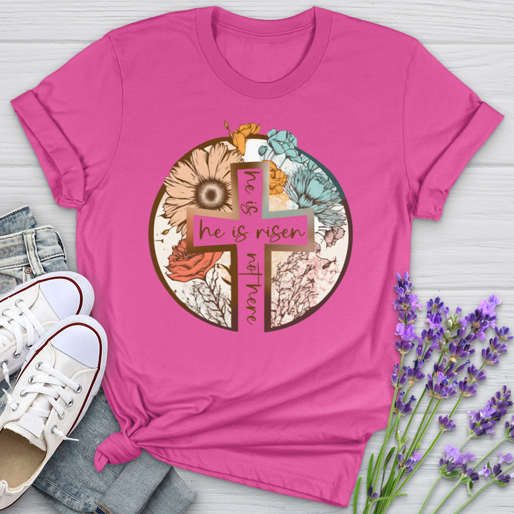 He Is Risen Cross Softstyle Tee