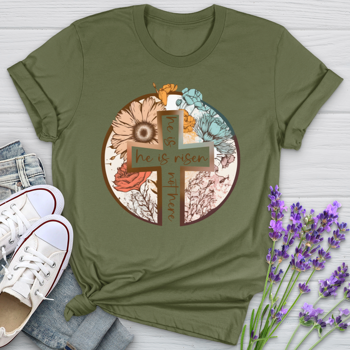 He Is Risen Cross Softstyle Tee