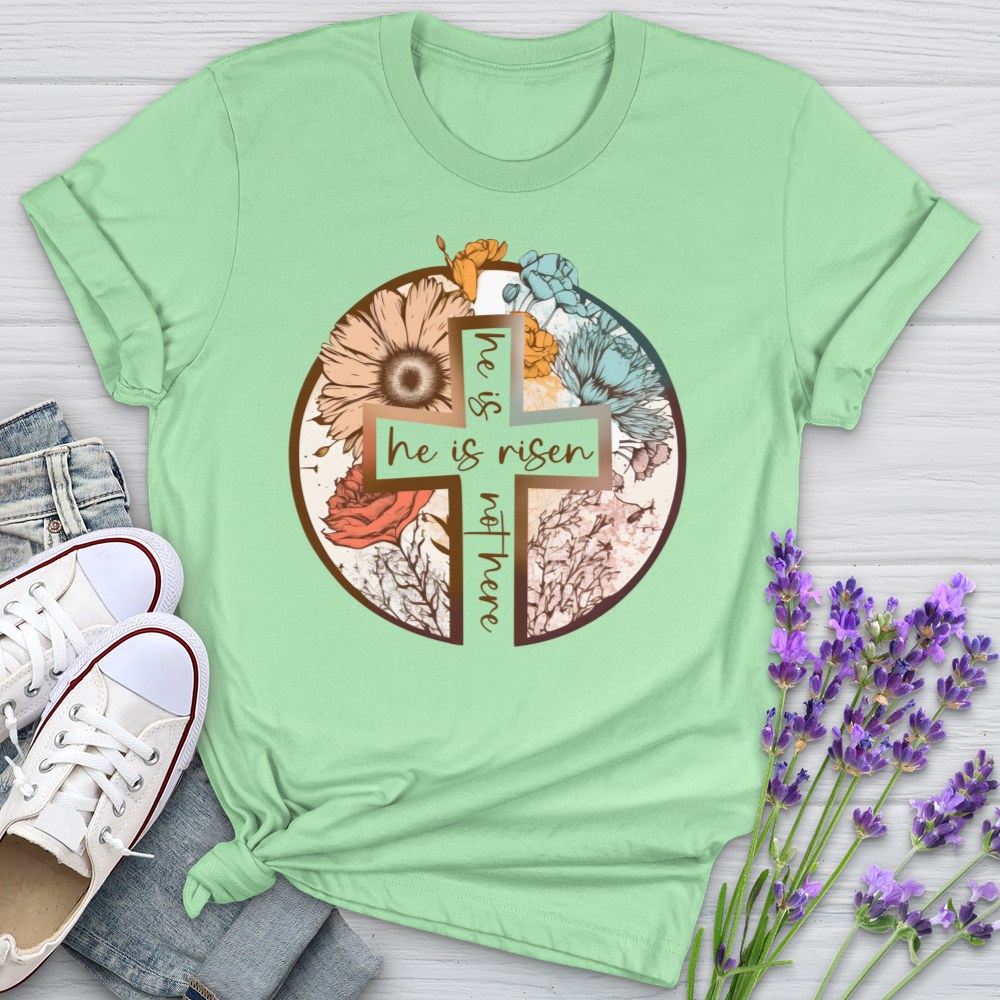 He Is Risen Cross Softstyle Tee