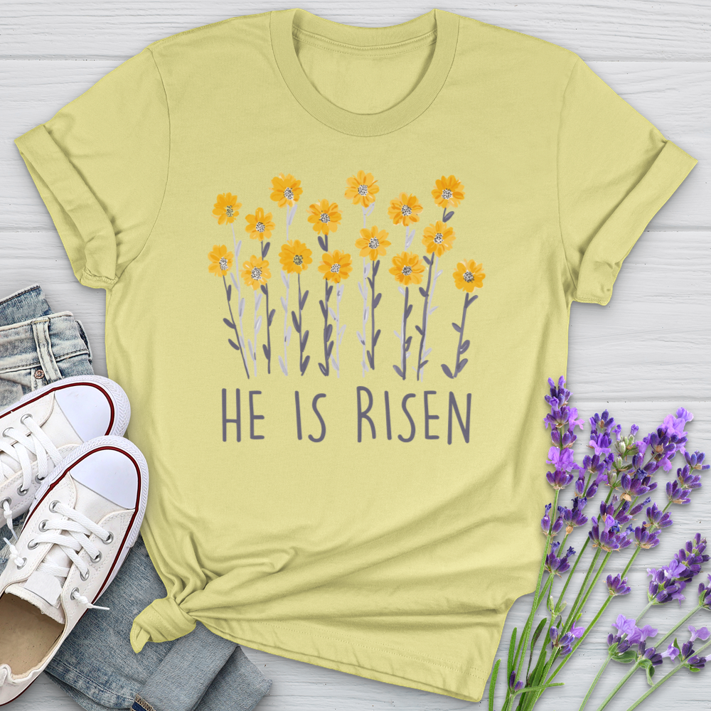 He Is Risen Flowers Softstyle Tee