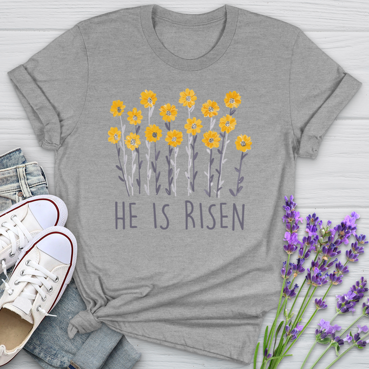 He Is Risen Flowers Softstyle Tee