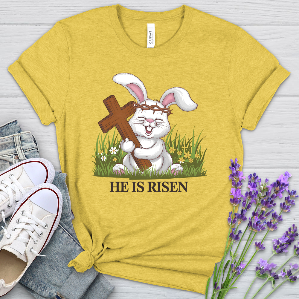 He Is Risen Rabbit Heathered Tee