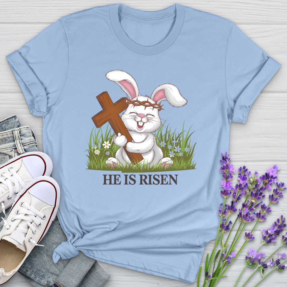 He Is Risen Rabbit Softstyle Tee