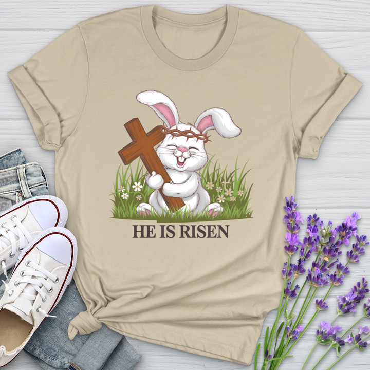 He Is Risen Rabbit Softstyle Tee