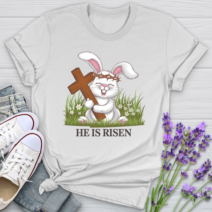 He Is Risen Rabbit Softstyle Tee