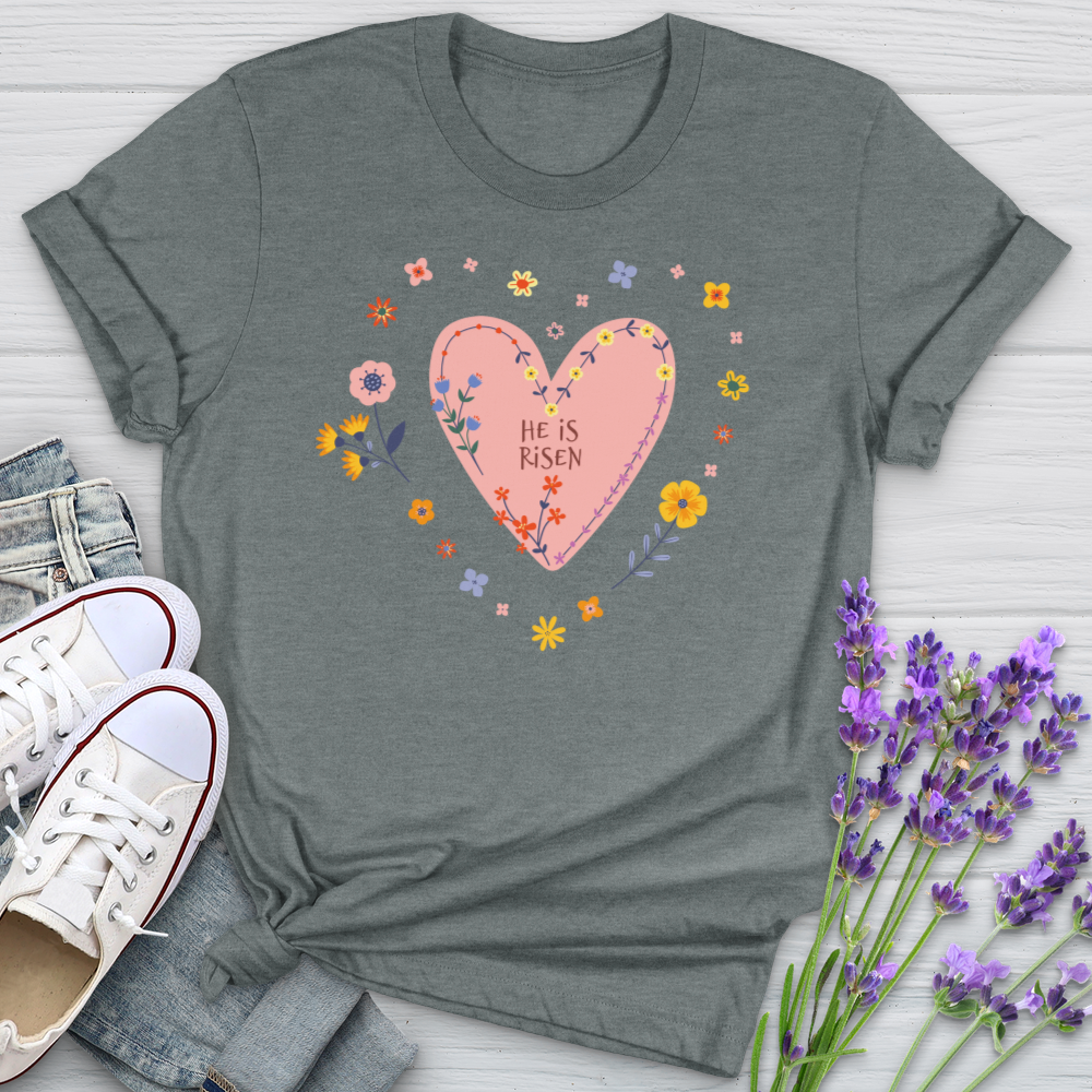 He Lives Pink Heart Softstyle Tee