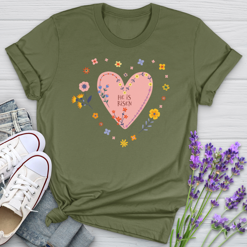 He Lives Pink Heart Softstyle Tee