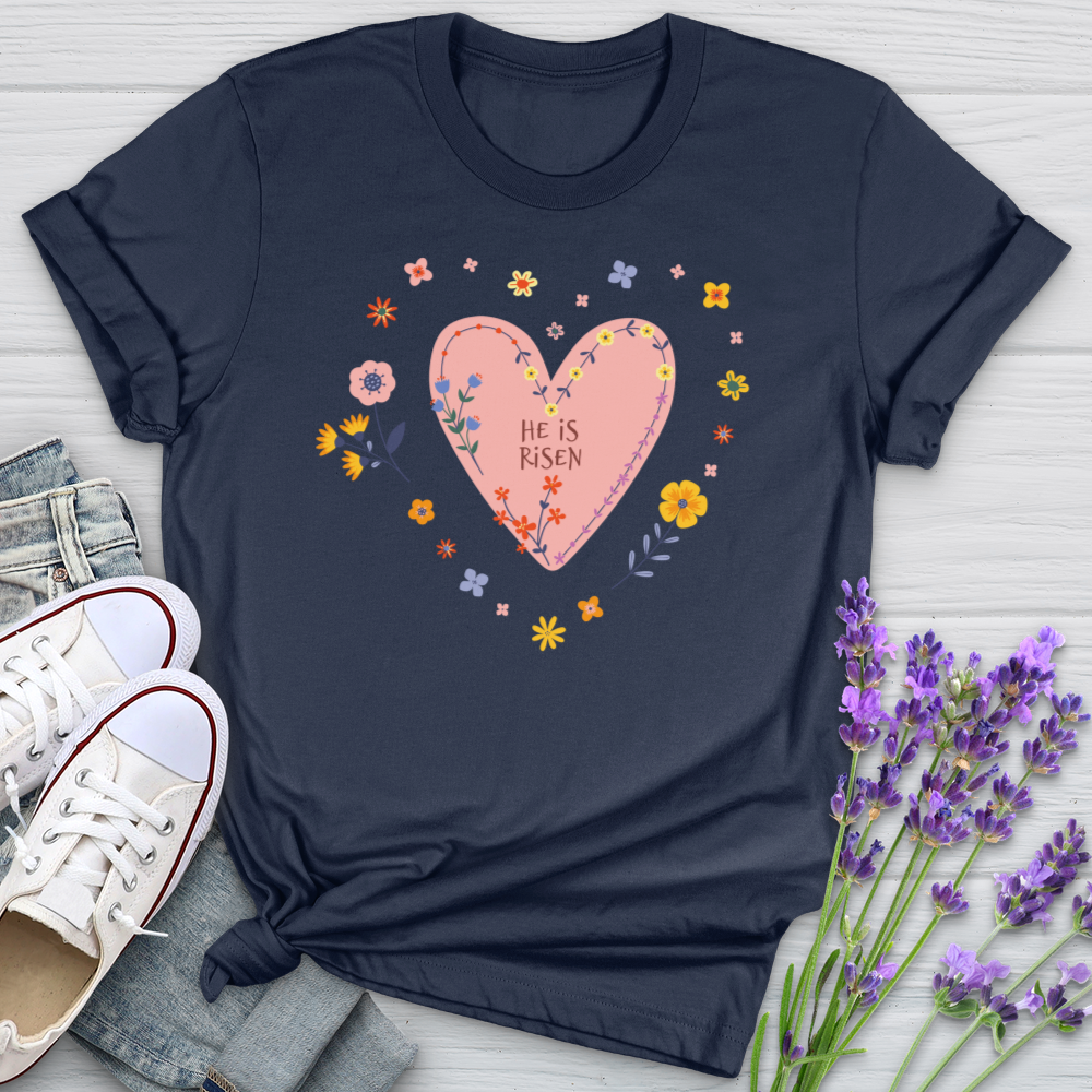 He Lives Pink Heart Softstyle Tee