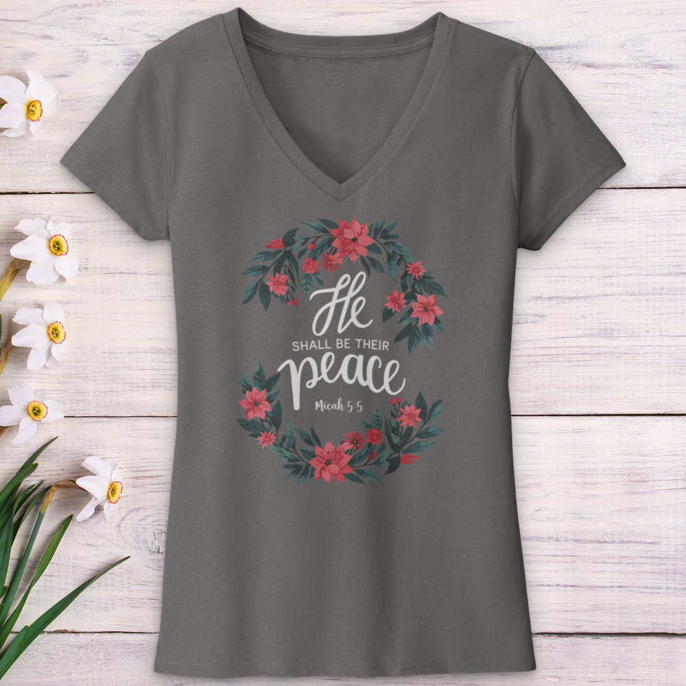 He Shall Be Their Peace V-Neck Tee