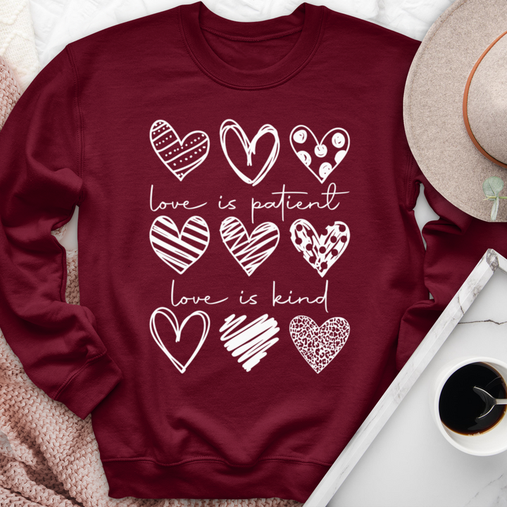 Heart Pattern Crewneck