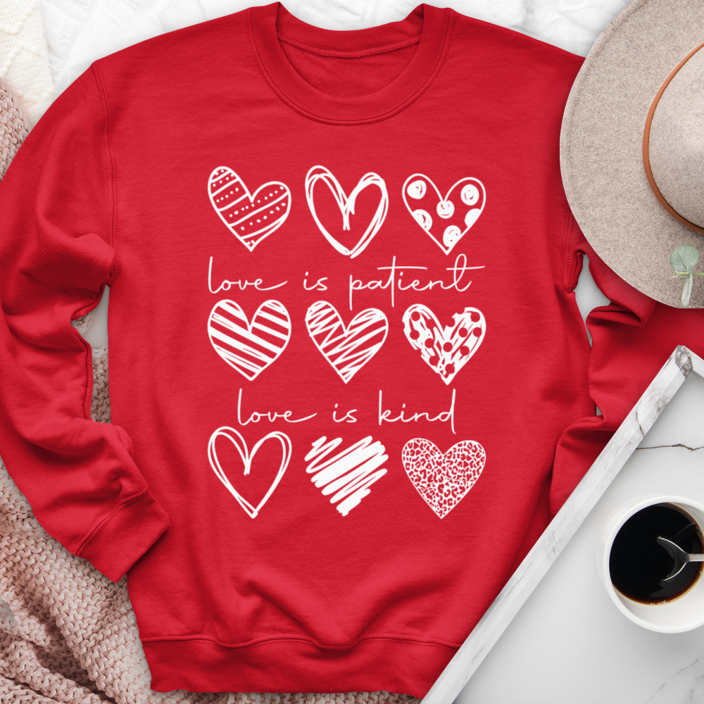 Heart Pattern Crewneck