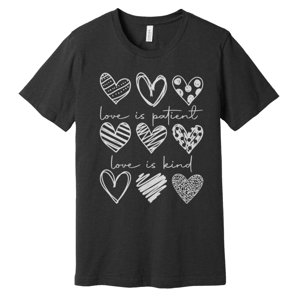 Heart Pattern Heathered Tee