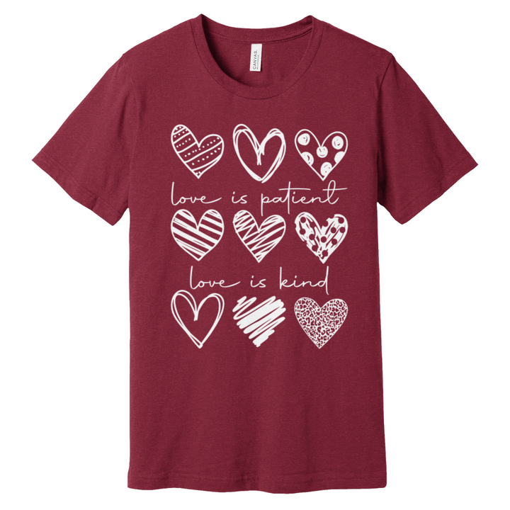 Heart Pattern Heathered Tee