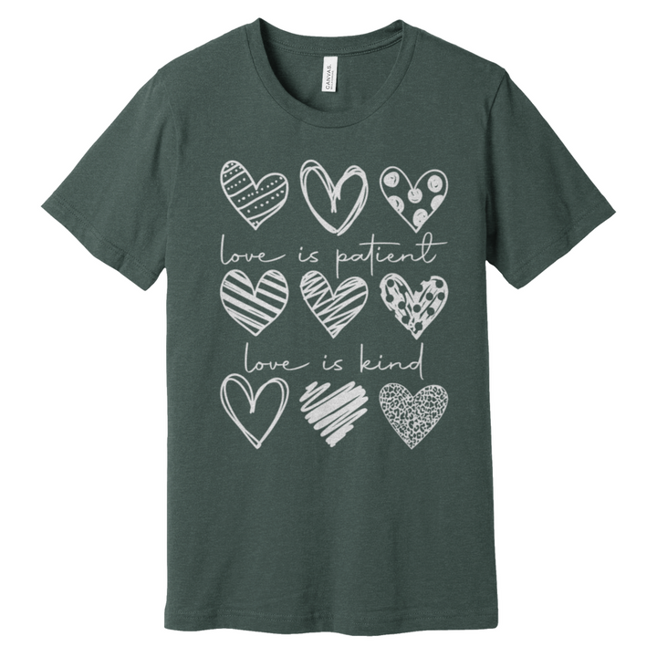 Heart Pattern Heathered Tee