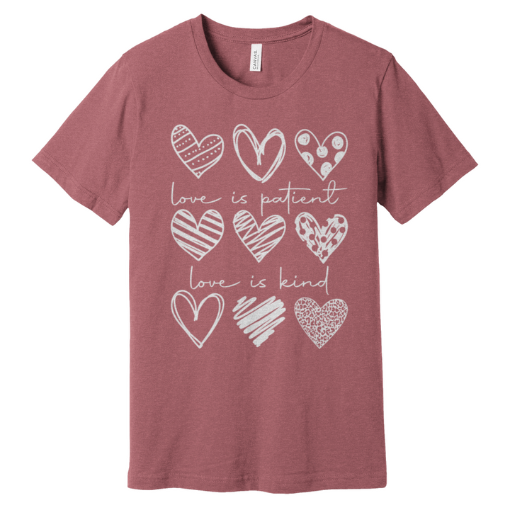 Heart Pattern Heathered Tee