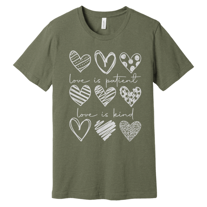 Heart Pattern Heathered Tee