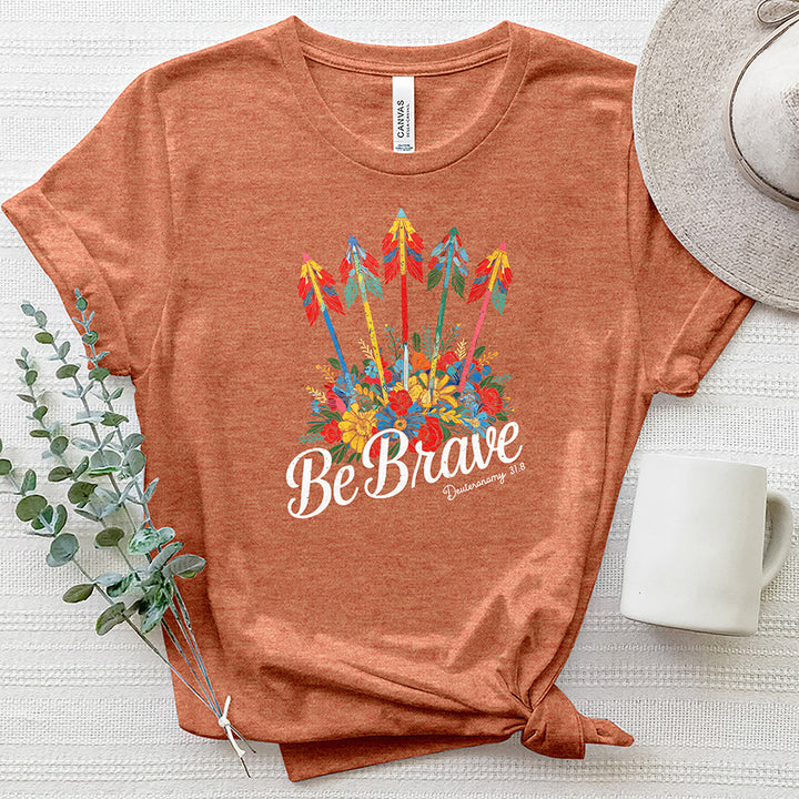 Be Brave Floral Arrows Heathered Tee