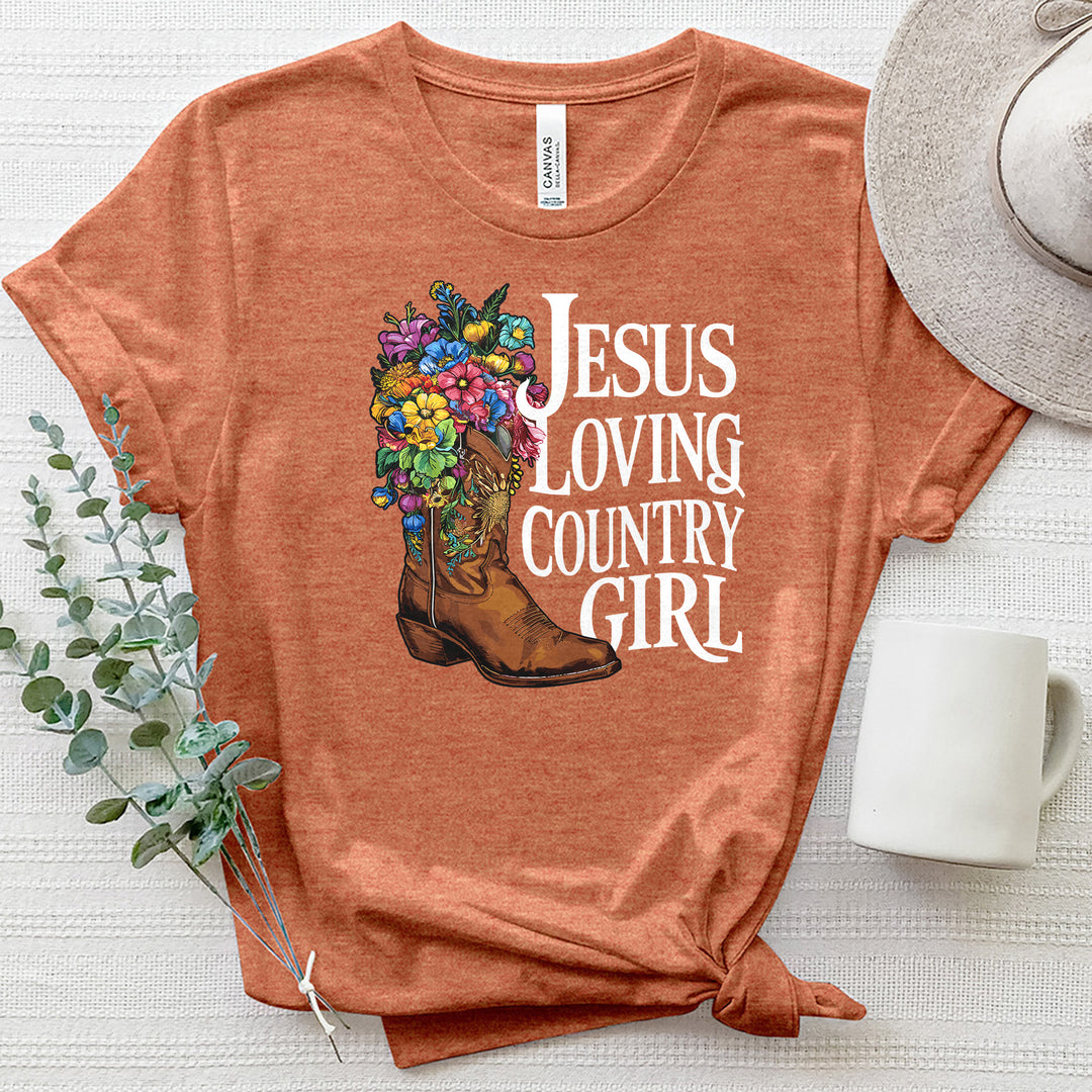 Jesus Loving Country Girl Heathered Tee