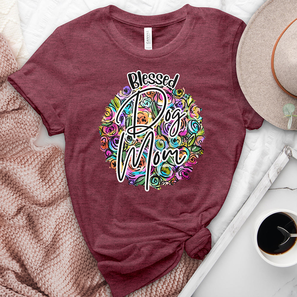 Blessed Dog Mom Heathered Tee