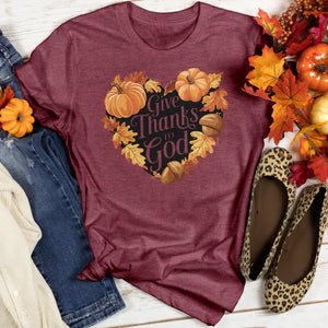 Give Thanks To God Heathered Tee