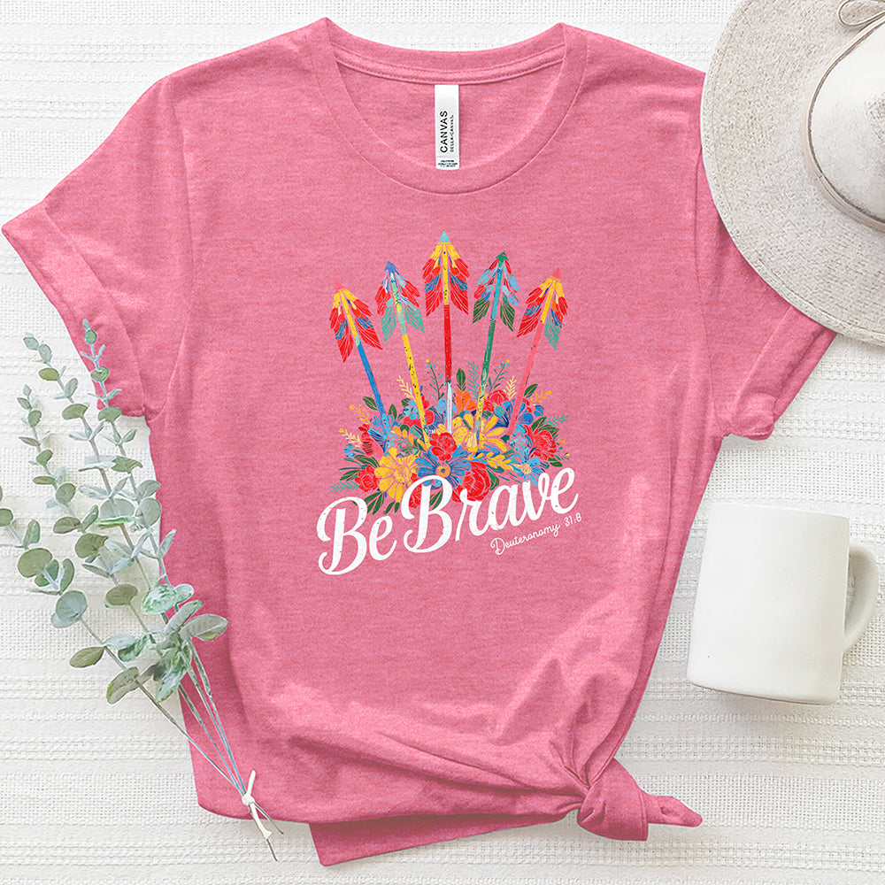 Be Brave Floral Arrows Heathered Tee