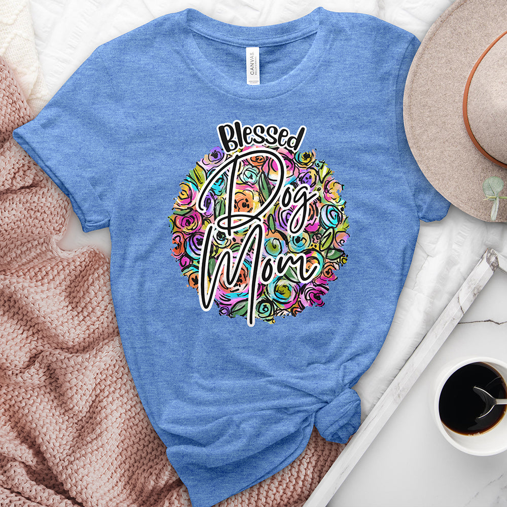 Blessed Dog Mom Heathered Tee