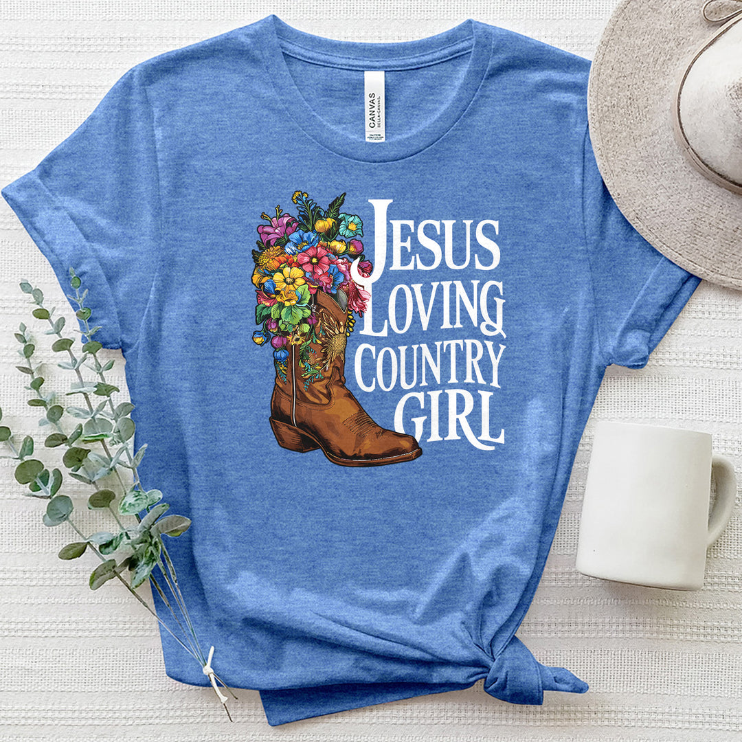 Jesus Loving Country Girl Heathered Tee