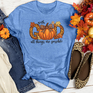 With God All Things Are Possible Pumpkin Heathered Tee