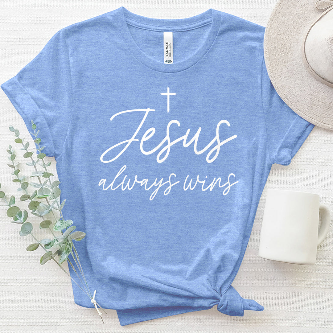 Jesus Always Wins Heathered Tee