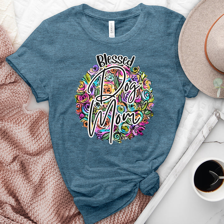 Blessed Dog Mom Heathered Tee