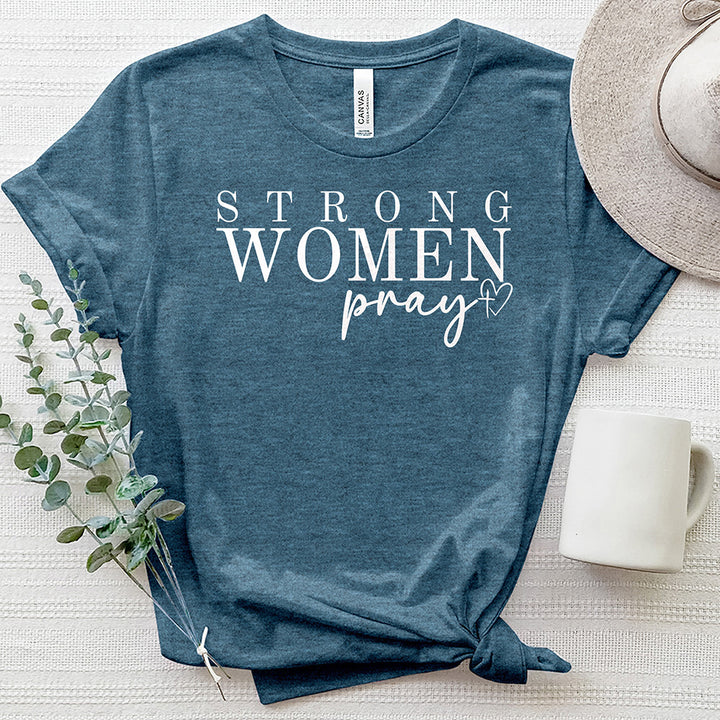 Strong Women Pray Heathered Tee