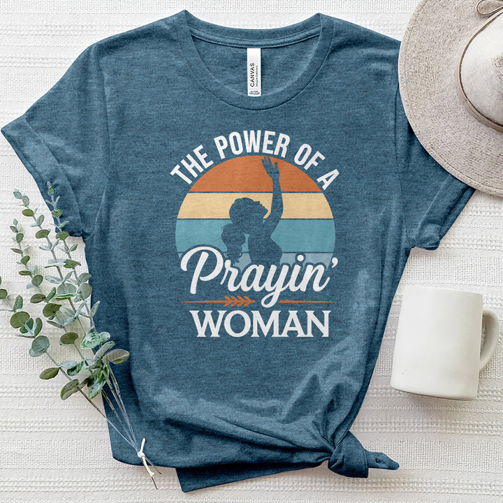 The Power Of A Prayin Woman Heathered Tee