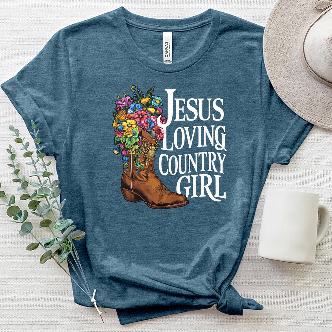 Jesus Loving Country Girl Heathered Tee